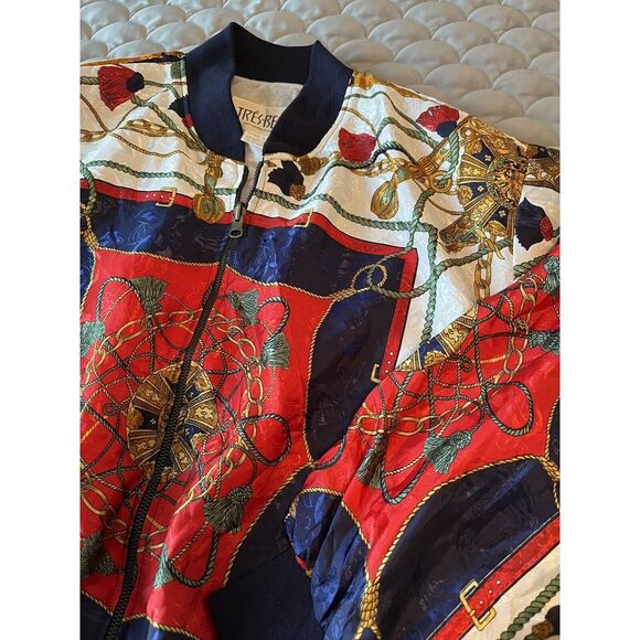 Vintage 70s-80s TRES-BEAU International Womans Satin Bomber Jacket Sz M - Picture 3 of 8